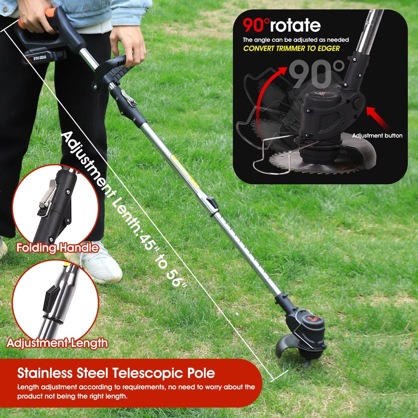3-in-1 Cordless Electric Grass Lawn Mower 🏡