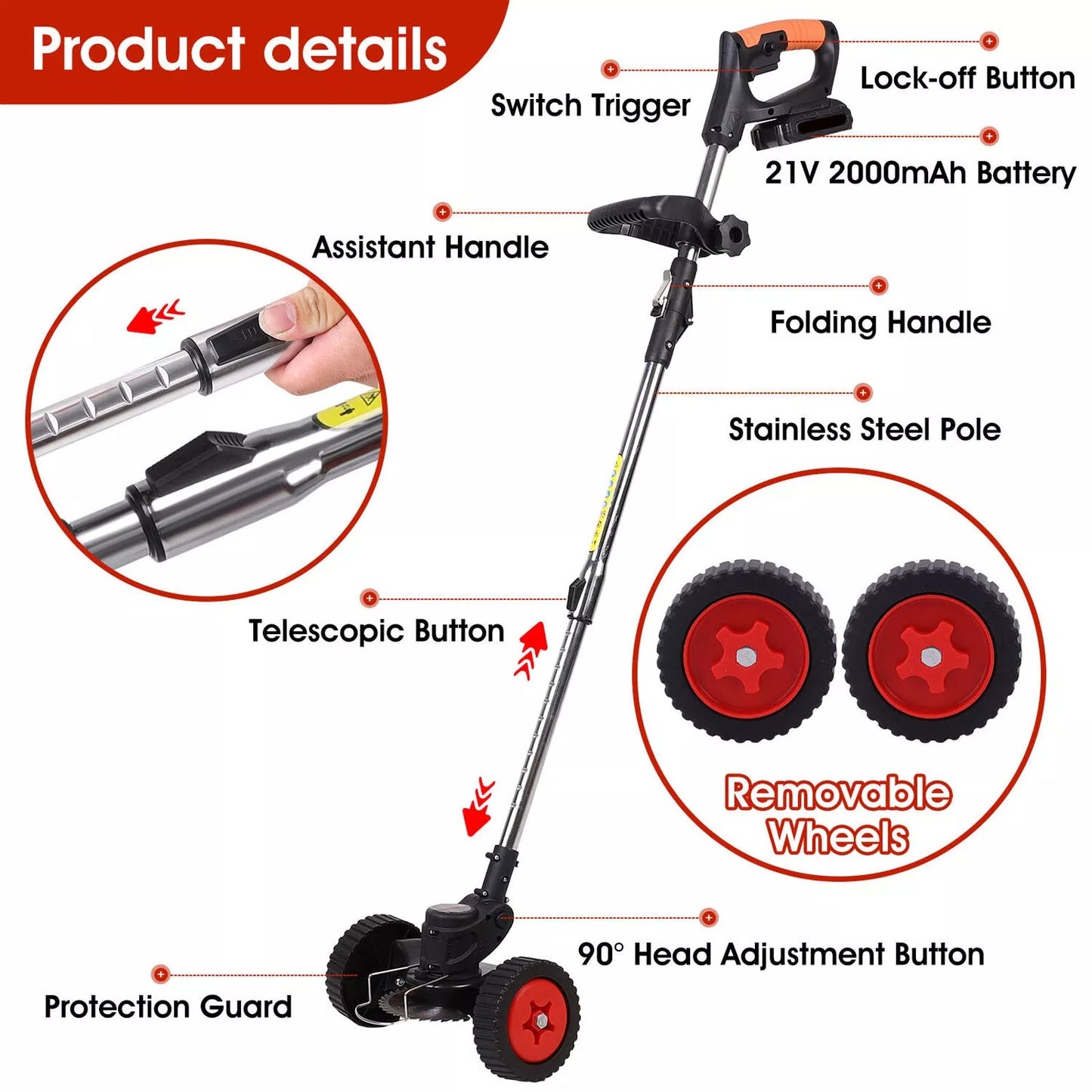 3-in-1 Cordless Electric Grass Lawn Mower 🏡