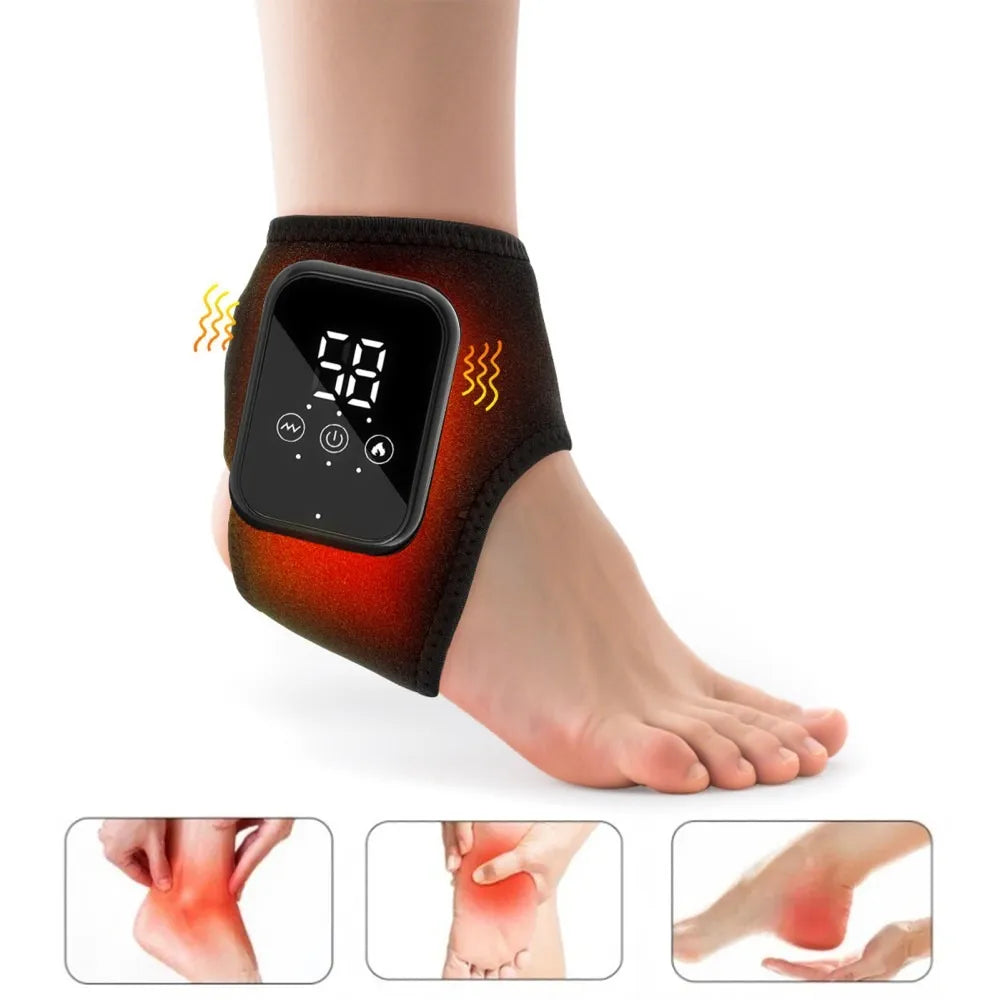(2PCS)-Cordless Electric Ankle & Foot Massager with Heat & Vibration
