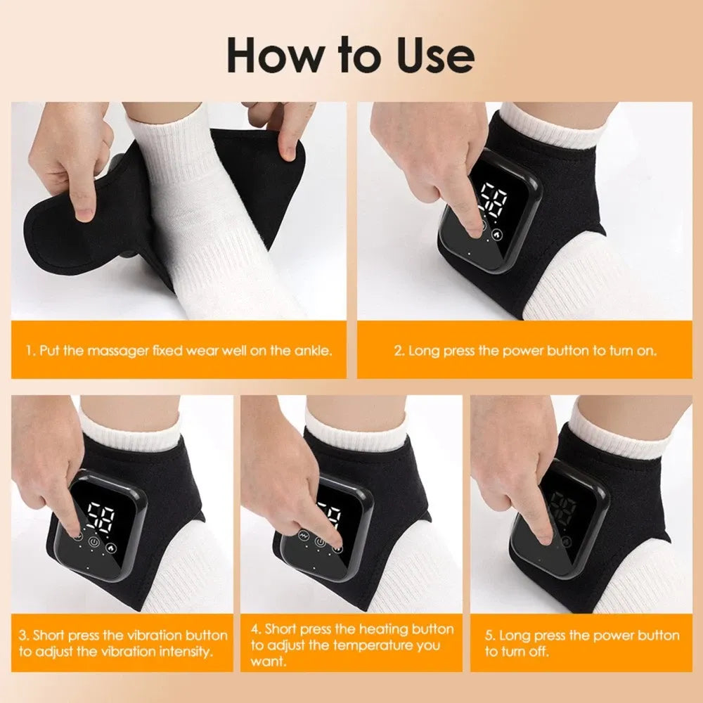 (2PCS)-Cordless Electric Ankle & Foot Massager with Heat & Vibration