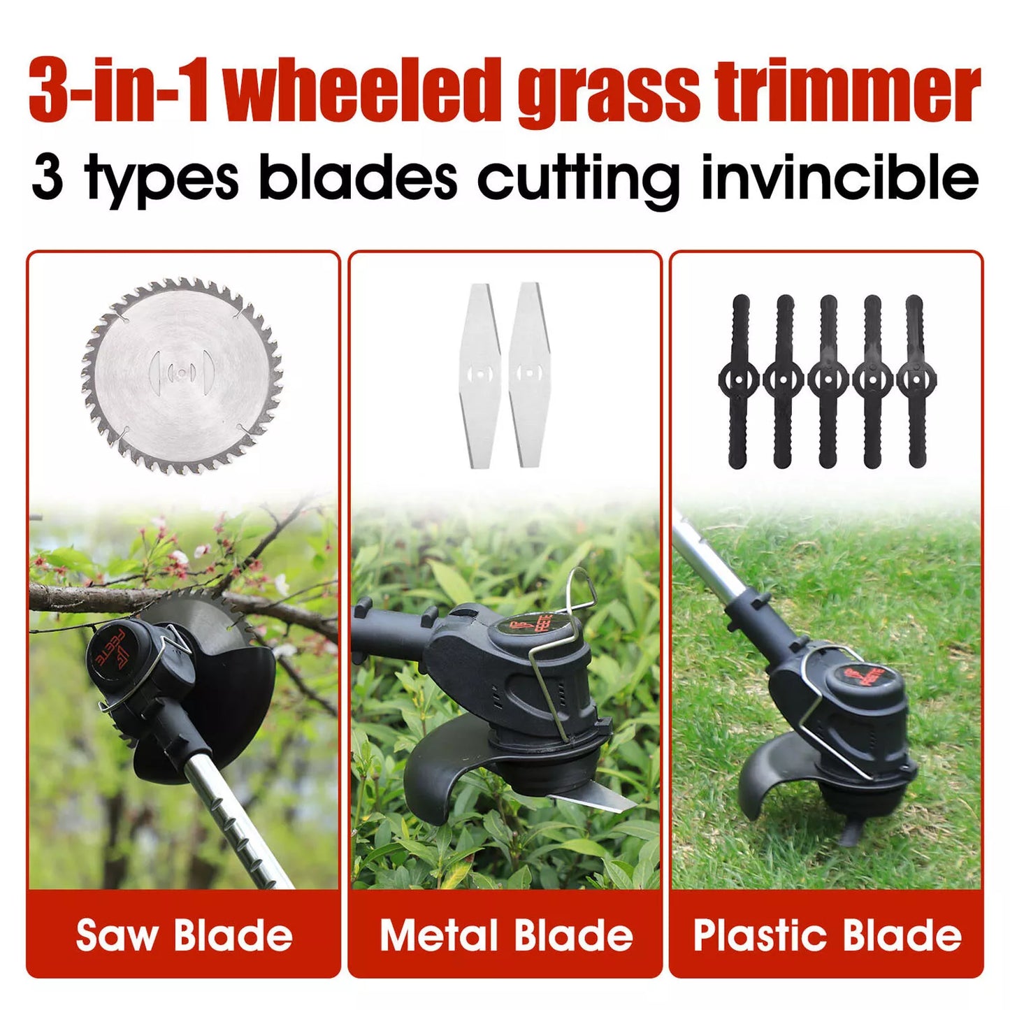 3-in-1 Cordless Electric Grass Lawn Mower 🏡