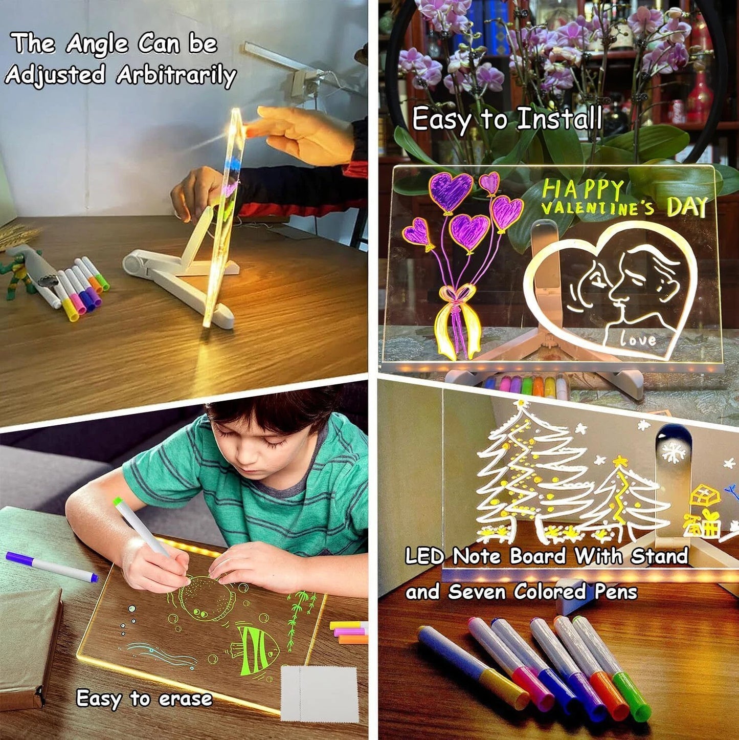 π Glowing Kids Drawing and Teaching Board π