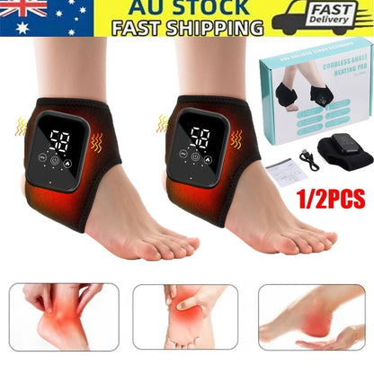 (2PCS)-Cordless Electric Ankle & Foot Massager with Heat & Vibration